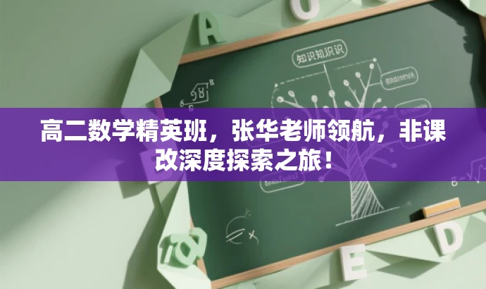 高二数学精英班，张华老师领航，非课改深度探索之旅！