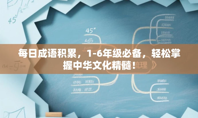 每日成语积累，1-6年级必备，轻松掌握中华文化精髓！