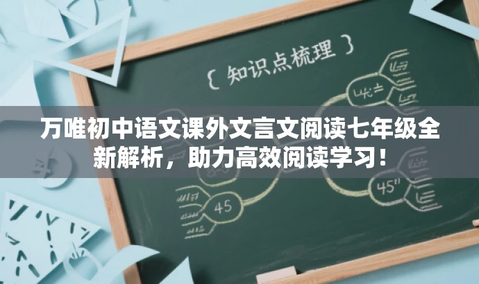 万唯初中语文课外文言文阅读七年级全新解析,助力高效阅读学习! 万唯初中语文课外文言文阅读七年级全新解析,助力高效阅读学习!