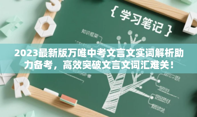 2023最新版万唯中考文言文实词解析助力备考,高效突破文言文词汇难关! 2023最新版万唯中考文言文实词解析助力备考,高效突破文言文词汇难关!