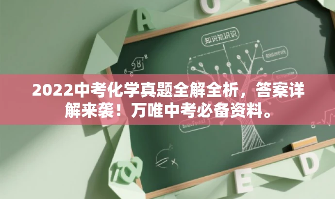 2022中考化学真题全解全析,答案详解来袭!万唯中考必备资料。 2022中考化学真题全解全析,答案详解来袭!万唯中考必备资料。