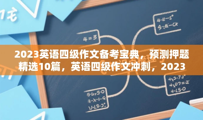 2023英语四级作文备考宝典，预测押题精选10篇，英语四级作文冲刺，2023预测押题解析10篇，突破英语四级！2023作文预测题TOP10解析，2023英语四级备考热点，作文预测押题全解析，英语四级作文考前冲刺，预测押题大解密（附范文），旨在吸引目标人群的注意力，突出核心价值，强调预测和解析内容，同时符合营销效果的要求。