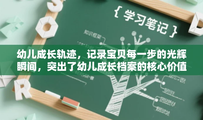 幼儿成长轨迹,记录宝贝每一步的光辉瞬间,突出了幼儿成长档案的核心价值,即记录幼儿的成长轨迹,同时用光辉瞬间来吸引家长们的关注。希望符合您的要求! 幼儿成长轨迹,记录宝贝每一步的光辉瞬间,突出了幼儿成长档案的核心价值,即记录幼儿的成长轨迹,同时用光辉瞬间来吸引家长们的关注。希望符合您的要求!