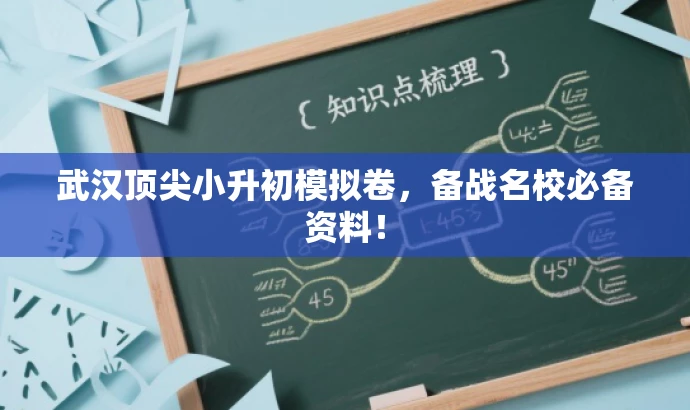武汉顶尖小升初模拟卷，备战名校必备资料！
