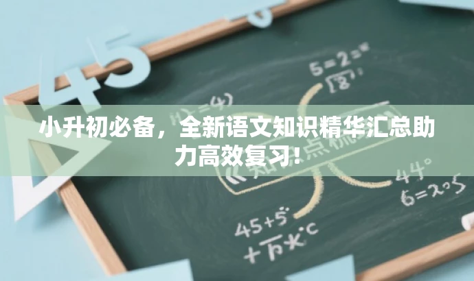 小升初必备,全新语文知识精华汇总助力高效复习! 小升初必备,全新语文知识精华汇总助力高效复习!